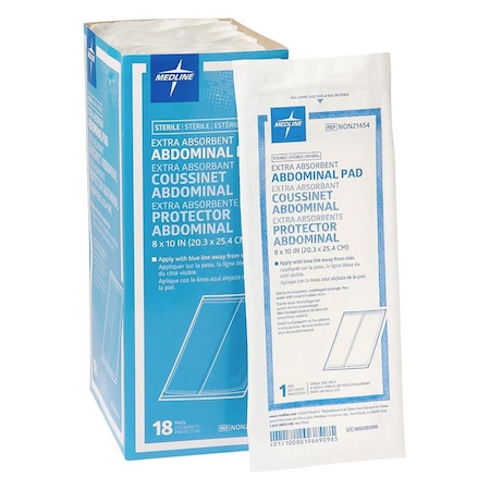 Medline abdominal pad, 8x10 in., sterile, 360PK NON21454